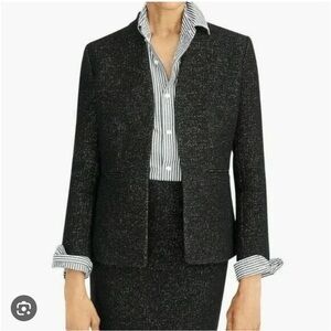 J. CREW Going Out Blazer Tinsel Tweed black gold size 8